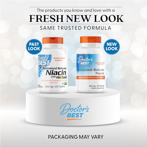 Doctor's Best Sustained-Release Niacin with niaXtend, 500mg, 120 Tablets