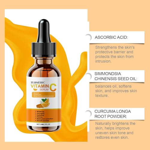 TERRIFI Turmeric Vitamin C Serum - Brightening, Anti-Aging & Hydrating Face Serum (30ml)