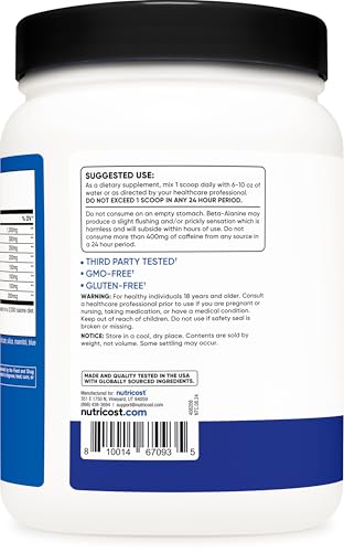 Nutricost Pre-Workout Complex Powder - Blue Raspberry (60 Servings)