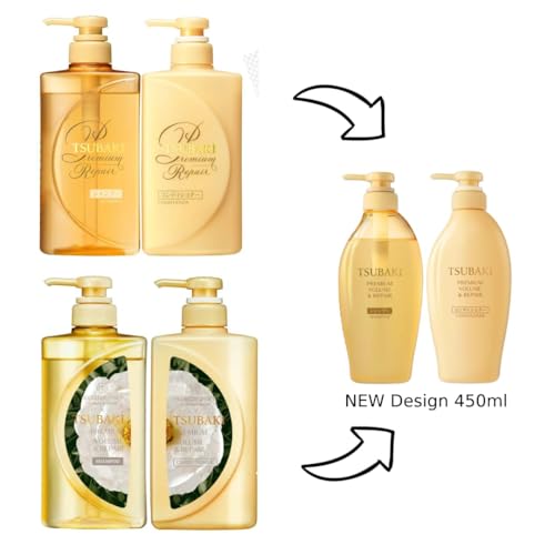 SOFIA BY ODE Limited Edition TSUBAKI Premium Repair Shampoo & Conditioner Set with Hair Serum - Paraben Free, Camellia Scent