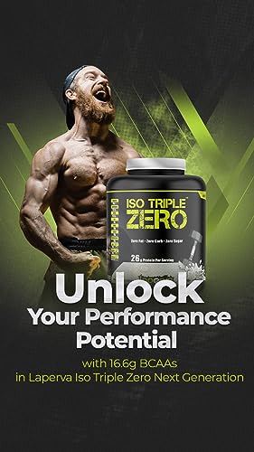 Laperva ISO TRIPLE ZERO Isolated Whey Protein - Belgian Chocolate - 28g Protein, Zero Carbs & Sugar - 2 LB