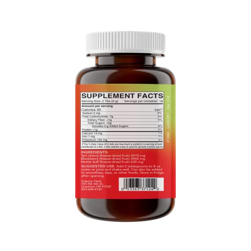 Eclectic Institute Berry Tart Cherry Whole Food Powder - 5.1 oz for Sleep & Recovery