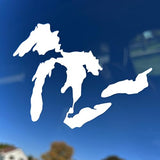 Michigan Great Lakes Vinyl Decal Sticker for Car Window Bumper - 6 Inches Wide White