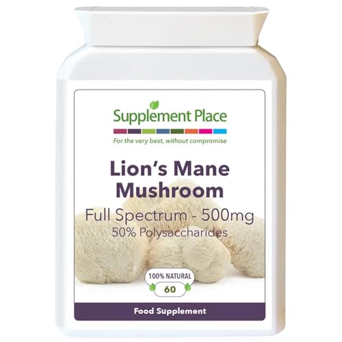 Organic Lion's Mane Mushroom Capsules 500mg - Natural Brain & Immune Support Supplement