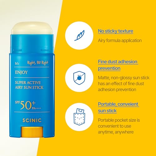 SCINIC Active Airy SunStick SPF50+ Korean Sunscreen for Face and Body