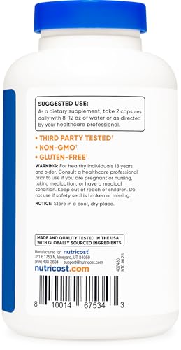 Alpha Lipoic Acid 600mg Capsules - 240 Count, Gluten-Free, Vegan, Soy-Free & Non-GMO Dietary Supplement