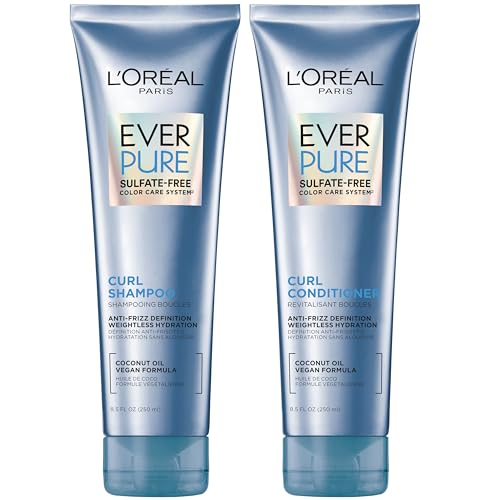 L'Oreal Paris EverCurl Sulfate Free Shampoo and Conditioner Kit for Curly Hair - 8.5 Ounce, Set of 2