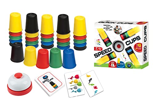 LANDOR Quick Cups Stacking Game - Speed Stacking Cups for Kids (30 Cups, 24 Picture Cards)