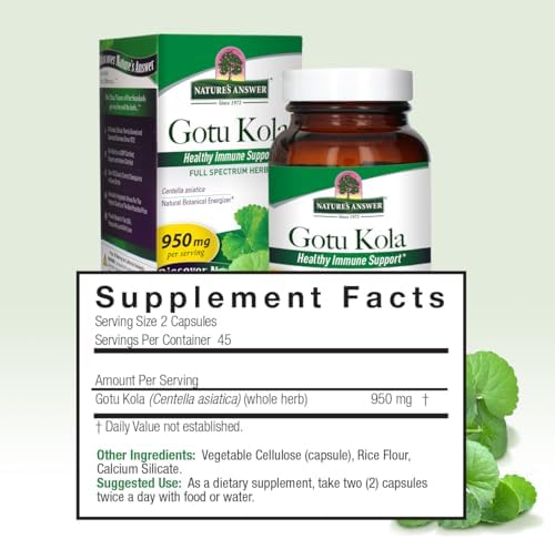 Nature's Answer Gotu Kola Extract - 950mg, 90 Vegetarian Capsules