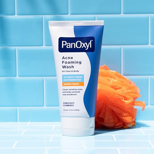 PanOxyl Acne Foaming Wash 10% Benzoyl Peroxide - Maximum Strength Antimicrobial - 5.5 Oz