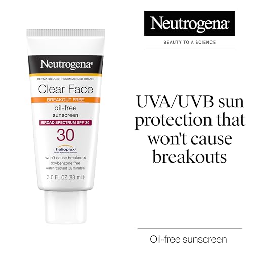 Neutrogena Clear Face Liquid Sunscreen SPF 30 - Oil-Free & Non-Comedogenic for Acne-Prone Skin - 3 fl. oz