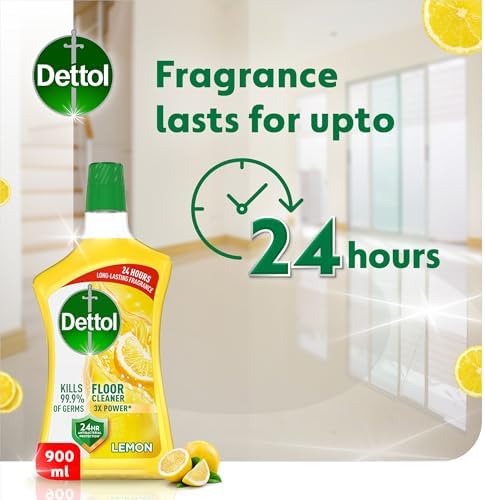 Dettol Antibacterial Power Floor Cleaner (Fresh Lemon, 900ml)