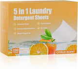 NALACAL Eco-Friendly Laundry Detergent Sheets - Citrus Scent, 200 Loads