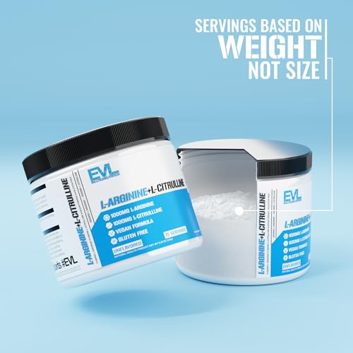 EVLution Nutrition L-Arginine + L-Citrulline Powder | Nitric Oxide & Endurance Support (75 Servings)