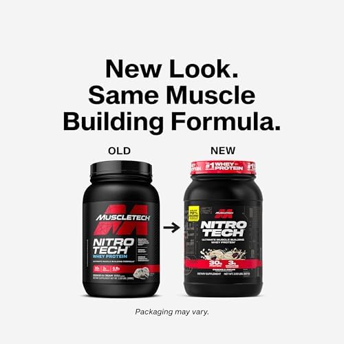Muscletech Nitro Tech, Whey Isolate and Lean Muscle Builder, Cookies and Cream, 2.20lbs (998g)