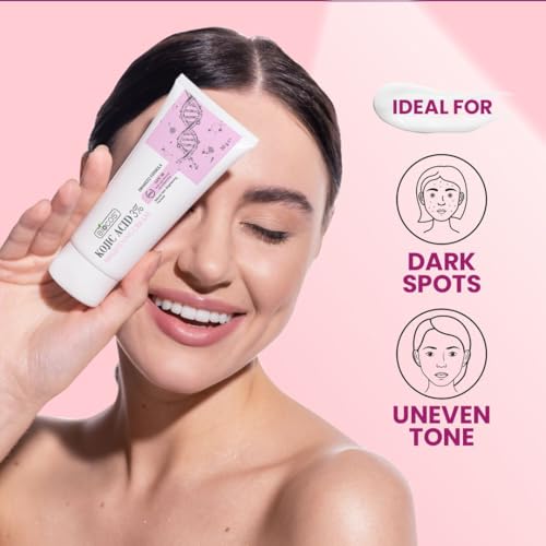BIOCOS Kojic Acid Cream for Dark Spots & Hyperpigmentation - With 1 Free Cream - Skin Brightening & Acne Scar Removal with Glycolic Acid, Aloe Vera & Vitamin B5 - 50gm