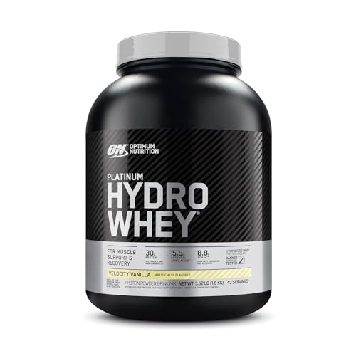 Optimum Nutrition Platinum Hydro Whey Isolate Protein Powder - Fast-Digesting Vanilla