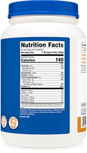 Nutricost Whey Protein Isolate | Salted Caramel 2LBS High-Purity Muscle Builder
