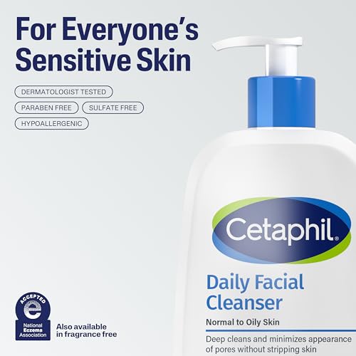 Cetaphil Face Wash for Sensitive Skin | Gentle Daily Cleanser 20 oz