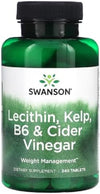 Swanson Lecithin, Kelp, B6 & Cider Vinegar: Boost Metabolism & Digestion (240 Tablets)
