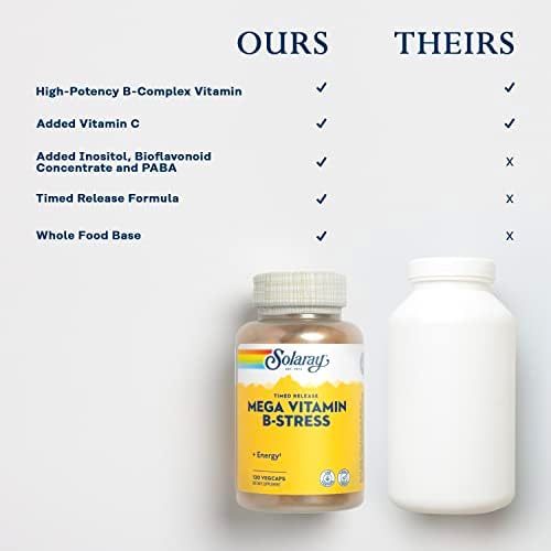 Solaray Timed-Release Mega B-Stress - 120 Vegetarian Capsules