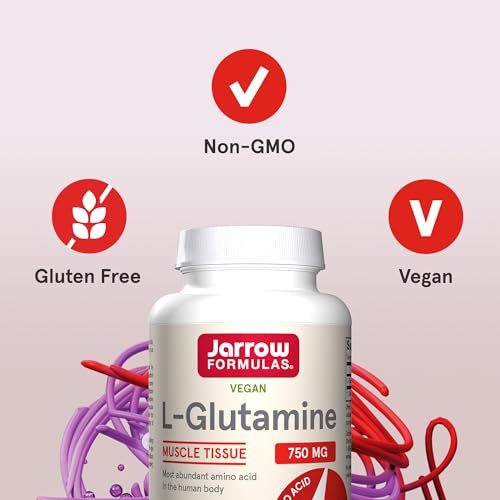 Jarrow Formulas L-Glutamine 750mg - 120 Capsules - Supports Gut & Muscle Health