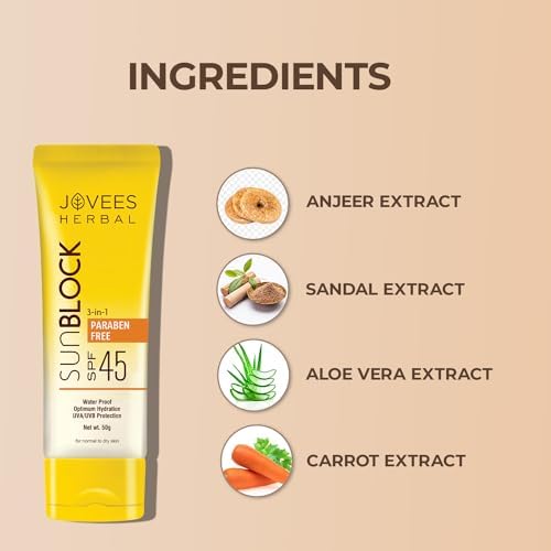 Jovees Anjeer & Carrot Sunscreen SPF 45 - 50g