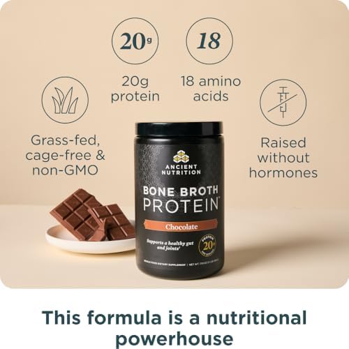 Ancient Nutrition Bone Broth Protein - Chocolate - Supports Joint & Gut Health