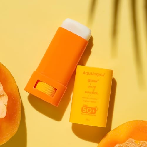 Aqualogica Glow+ Sunstick SPF50+ Papaya Vitamin C Hyaluronic Acid Sunscreen Bar