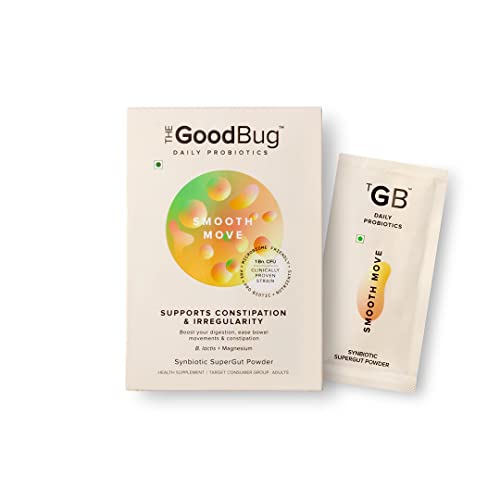 The Good Bug Smooth Move SuperGut Powder - Constipation Relief & Bowel Movement Support | Pre & Probiotic Supplement for Men & Women | 1 Billion CFU Clinically Proven Strains | 15-Day Pack
