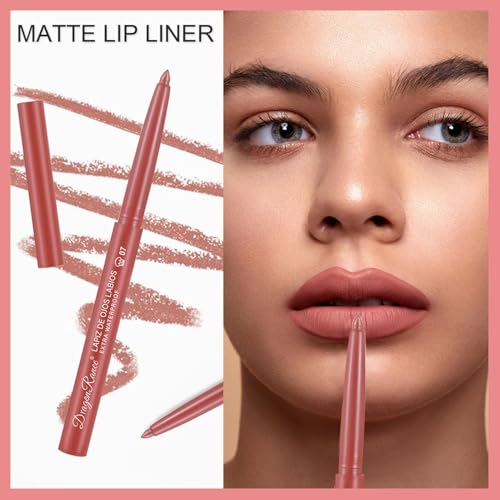 12 Colors Matte Lip Liner Lipstick Set One Step Lips Makeup Kit Velvet Nude Collection