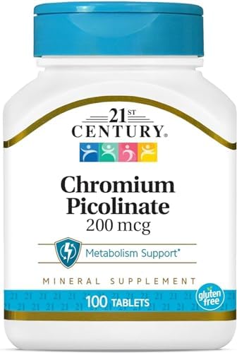 21st Century Chromium Picolinate 200mcg - 100 Tablets - Blood Sugar Metabolism Support