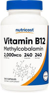 Nutricost Vitamin B12 (Methylcobalamin) 2000mcg - 240 Capsules