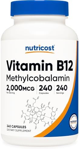 Nutricost Vitamin B12 (Methylcobalamin) 2000mcg - 240 Capsules