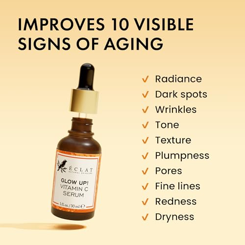 Eclat Skincare Vitamin C Face Serum - Dark Spot Remover with Hyaluronic Acid & Ferulic Acid - Anti-Aging & Skin Brightening - 100% Pure Vitamin C Serum - 1oz