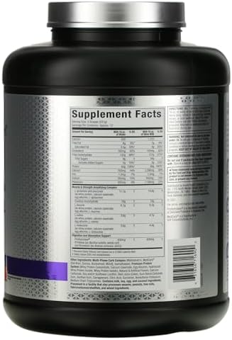 MuscleTech Mass Tech Performance Series Scientifically Superior Mass Gainer Helps Maximize Muscle Mass & Strength Protein Powder - 80g Protein, 156g Carbs & 1000 Calories, Strawberry Flavor 6.00 lbs