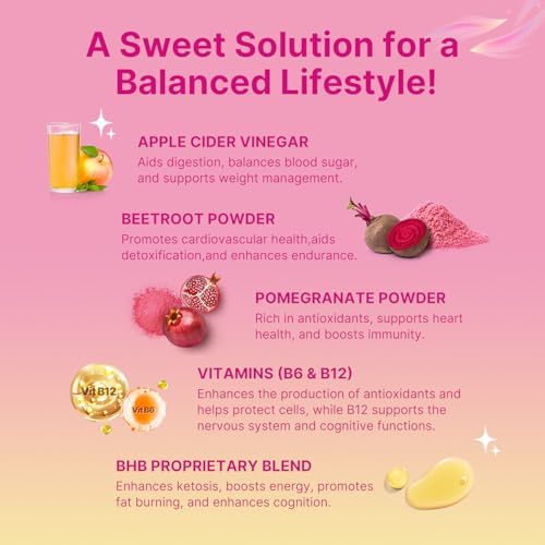 Keto Acv Gummies for Advanced Weight Loss, Apple Cider Vinegar Supplement with B12 - Gluten-Free, Vegan, Boost Metabolism and Energy, Support Digestive Health