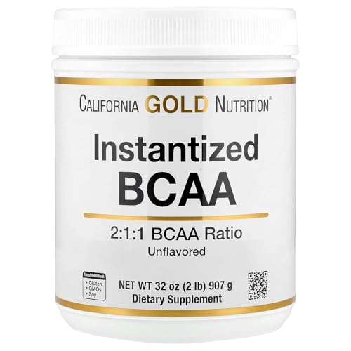 California Gold Nutrition Instantized BCAA Powder, Unflavored, 2 lb (907 g)