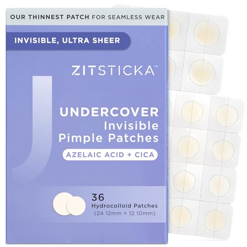 ZitSticka Invisible Ultra-Sheer Hydrocolloid Patches - UNDERCOVER Blemish Patches to Calm Skin and Redness