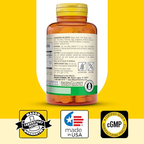 Mason Natural Vitamin K2 100 Mcg Tablets | Bone & Heart Support