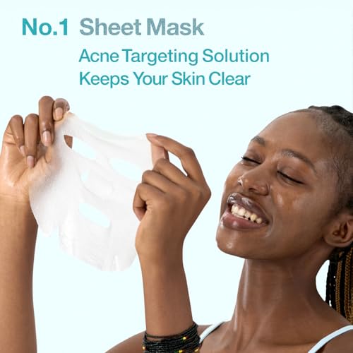 numbuzin No.1 Sheet Mask - Pantothenic B5 Hyaluronic Acid Acne Face Mask for Oily & Sensitive Skin - 5 Sheets