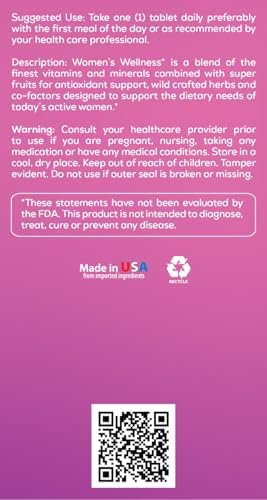 Bio Nutrition Women Wellness Tabs - 60 Count | Supports Women's Health & Wellness