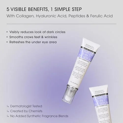 Advanced Clinicals 5-in-1 Multi-Correction Eye Serum: Target Dark Circles & Wrinkles