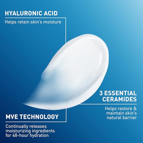 CeraVe Moisturizing Cream for Dry Skin - Body & Face with Hyaluronic Acid & Ceramides - Fragrance Free - 19 Oz