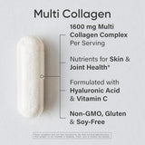 Sports Research Multi Collagen Complex (Types I, II, III, V, X) with Hyaluronic Acid & Vitamin C - 90 Capsules