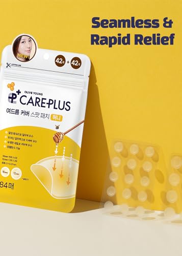 OLIVE YOUNG Care Plus Honey Scar Cover Pimple Patches 2PACK (168 Count) | Hydrocolloid Patch with Manuka Honey for Acne & Scars