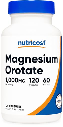Nutricost Magnesium Orotate 1000mg High Strength Supplement - 120 Capsules