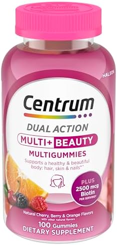Centrum, Multi + Beauty Multigummies, Natural Cherry, Berry & Orange, 100 Gummies