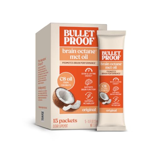 Bulletproof Brain Octane C8 MCT Oil Go Packs - 15 Count (Travel Friendly)