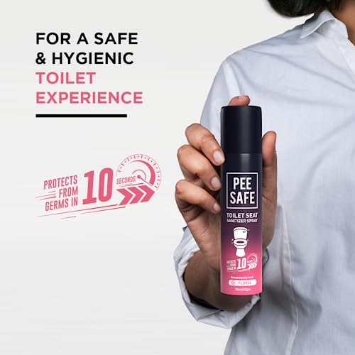 Pee Safe Floral Toilet Seat Sanitizer Spray 75ml - 99.9% Germ Protection, UTI Prevention, Travel Ready